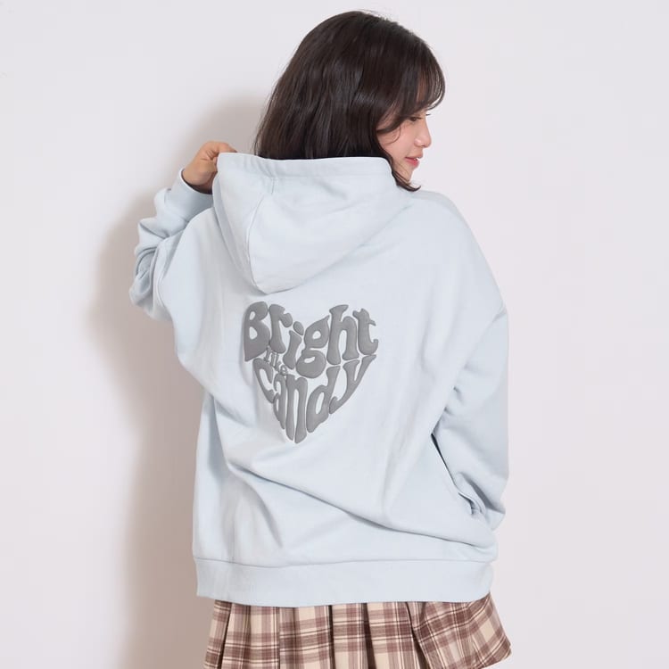 LOVETOXIC ハート発泡パーカー プルオーバー ラブトキシック 裏毛 ロゴ