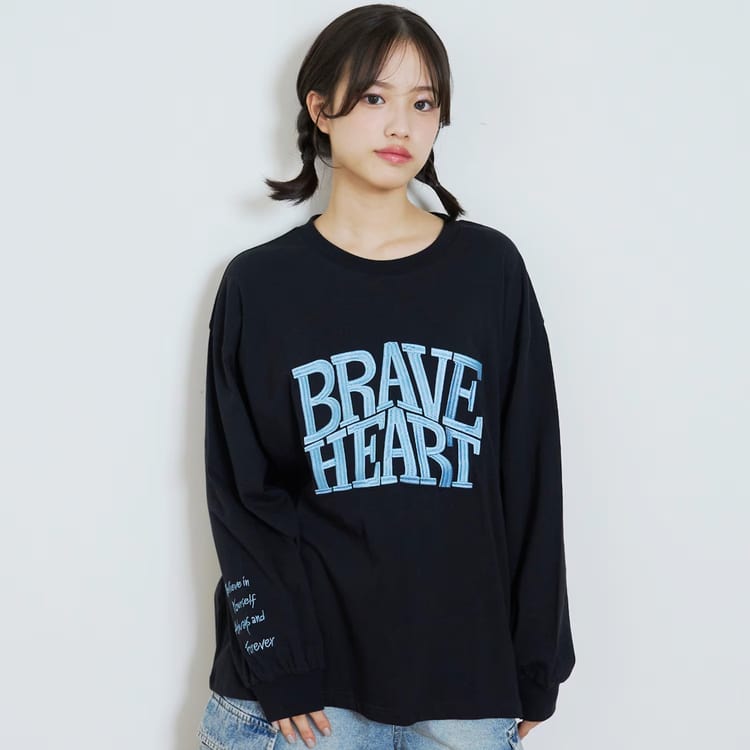 LOVETOXIC 長袖Tシャツ ビックロゴ 刺繍 ラブトキシック ロゴ 女の子