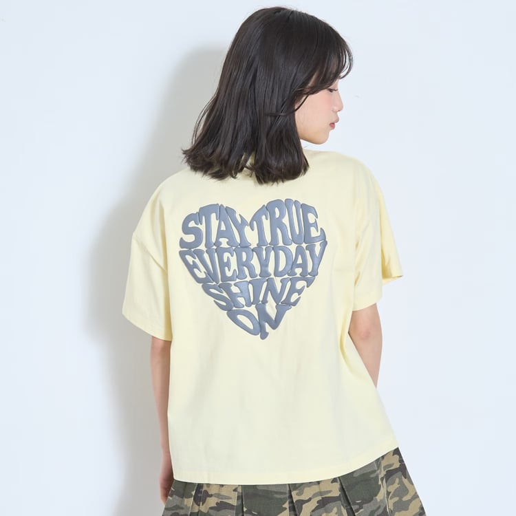 LOVETOXIC 送料込み 半袖Tシャツ 発泡バックハート ロゴ 綿100
