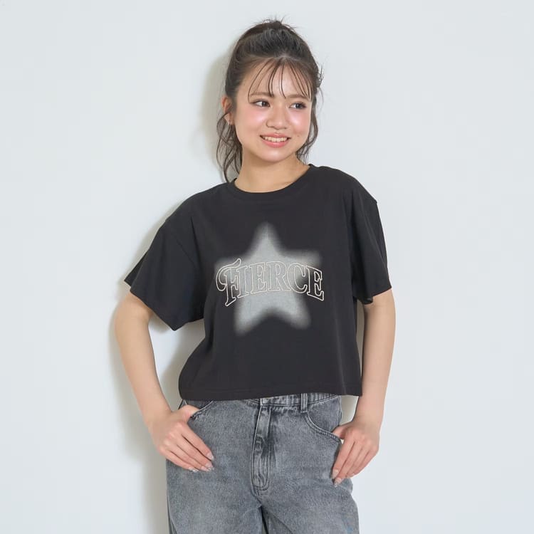 LOVETOXIC 30％OFFセール 半袖Tシャツ スターモチーフスプレー 