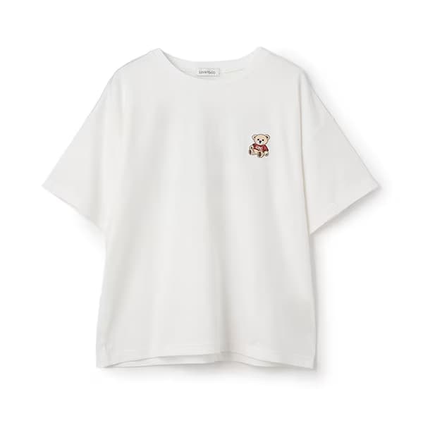 familiar ボートとクマ刺繍 Tシャツセット 刺繍 名入れ tシャツ 名入れ Tシャツ 3D刺繍 ロンT パーカー もこもこ