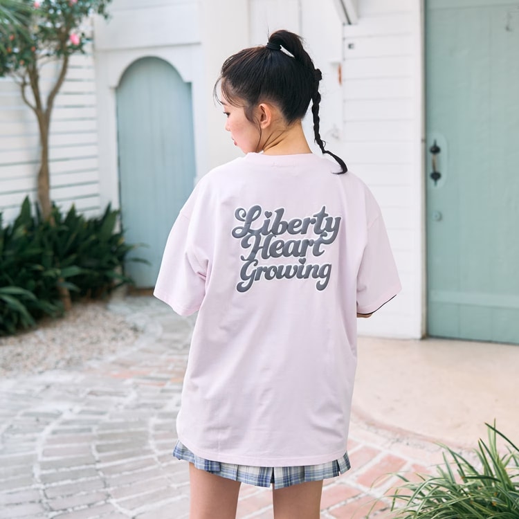 LOVETOXIC ラブトキシック 半袖Tシャツ ルーズ プックリバックロゴ 綿