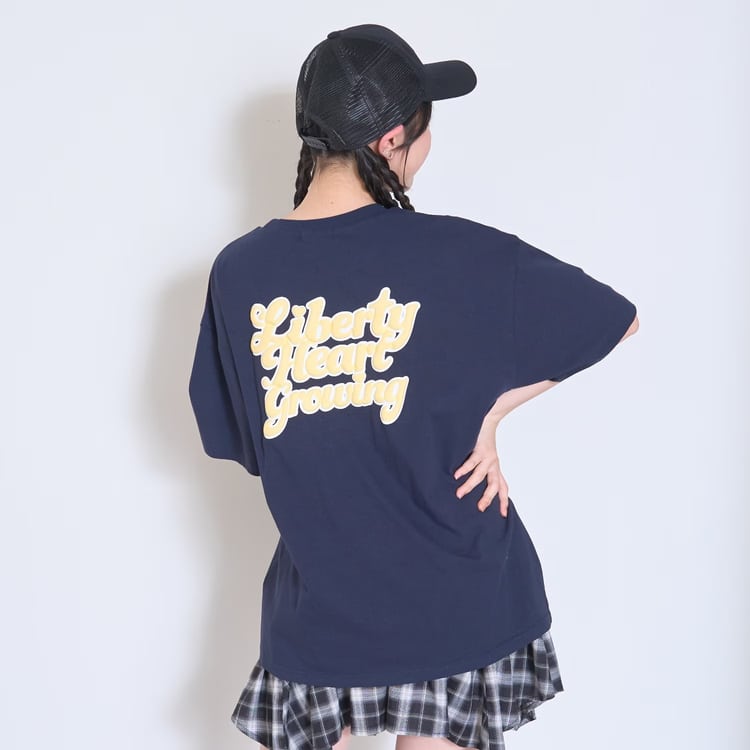 LOVETOXIC ラブトキシック 半袖Tシャツ ルーズ プックリバックロゴ 綿