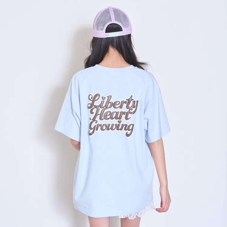 LOVETOXIC ラブトキシック 半袖Tシャツ ルーズ プックリバックロゴ 綿