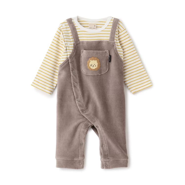 petit main アニマルサロペ風カバーオール プティマイン ベビー 70