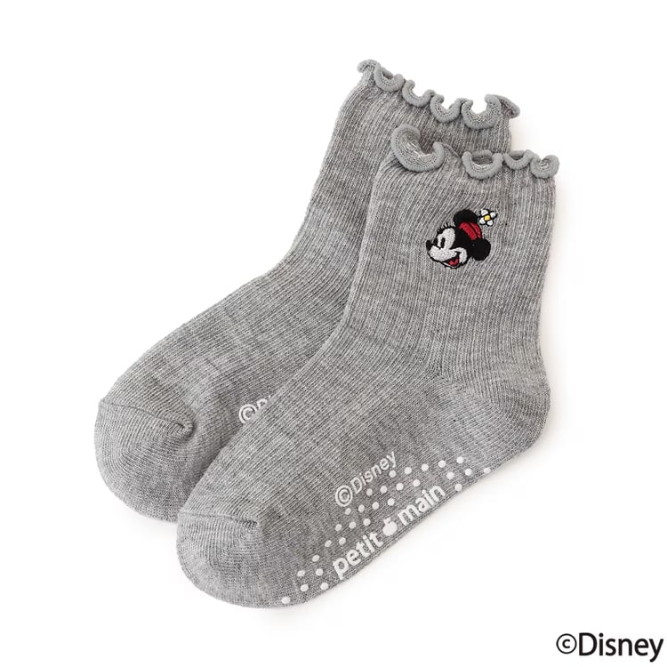 petit main ミニーマウス刺しゅうソックス 靴下Disney プティマイン