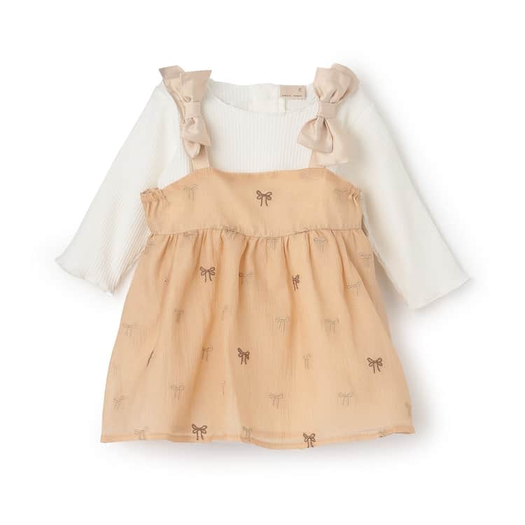 petit main 30％OFFセールりぼんワンピース＋インナーセット