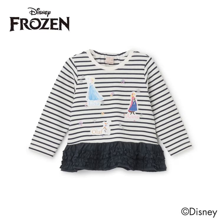 petit main Frozen ペプラム長袖Tシャツ プティマイン ディズニー アナ