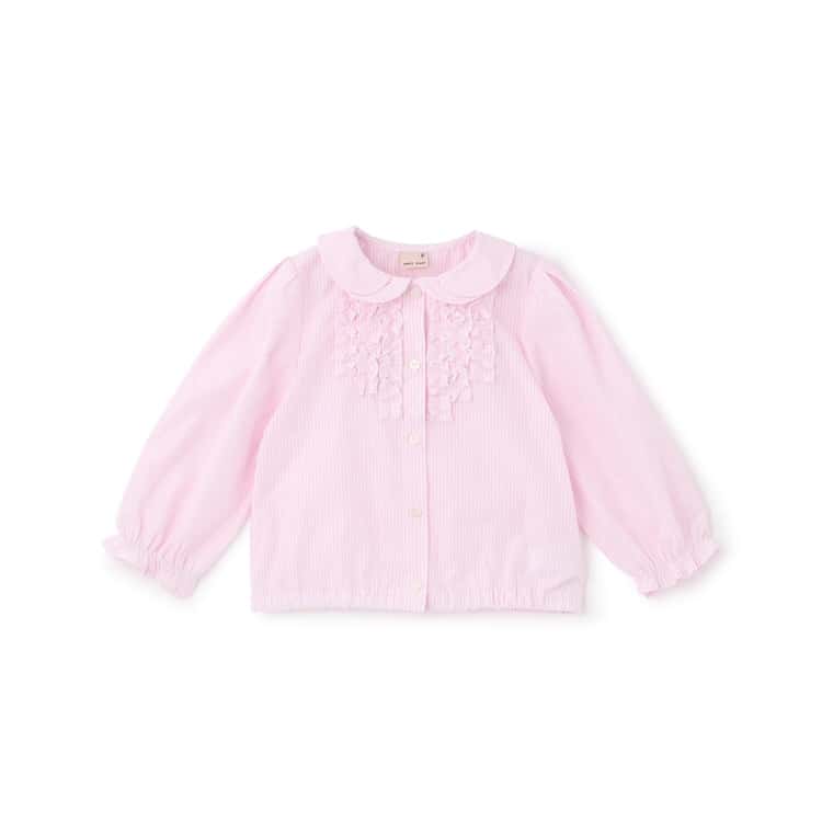 petit main ちびフリル ブラウス 長袖シャツ プティマイン 女の子 