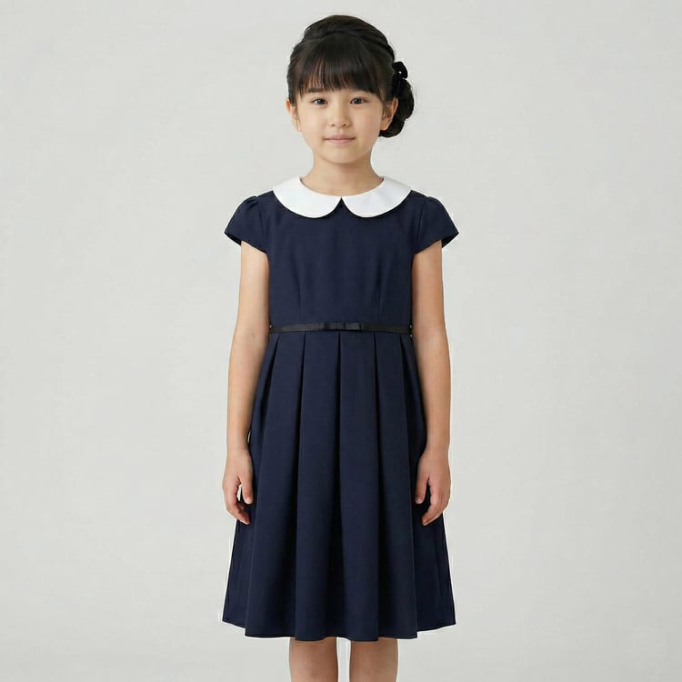 petit main 衿付タック ワンピース 花柄 発表会 プティマイン 女の子