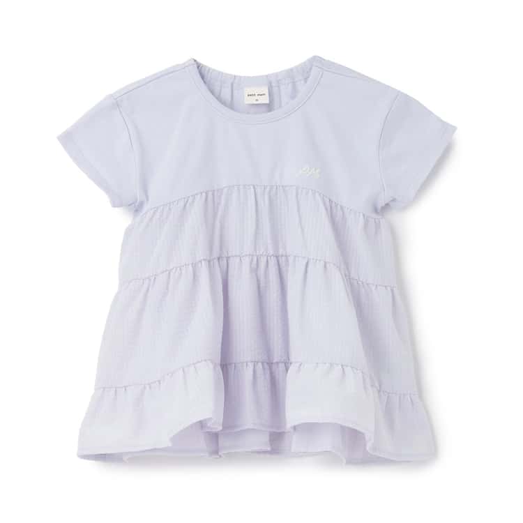 petit main ドッキング ティアード Tシャツ プティマイン 半袖Tシャツ