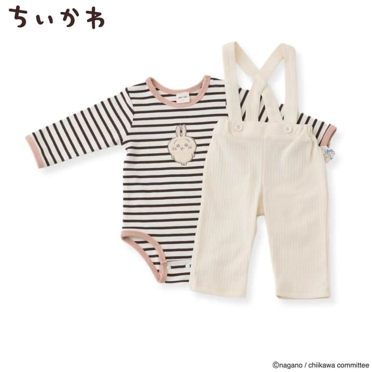 petit main ちいかわ ロンパース＋サスパンセット 70-80cm 長袖 ベビー