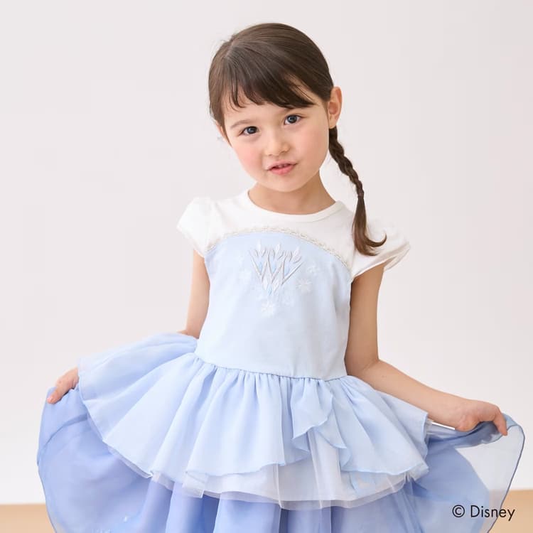 Disney プリンセスなりきり2点セット チュニック スカート プティマイン ディズニー 女の子 キッズ 子供用 100-130cm petit main K 新作 2602 71の画像