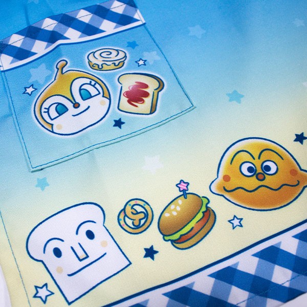 送料無料 アンパンマン 子供 エプロン 110cm ブルー 44×40cm