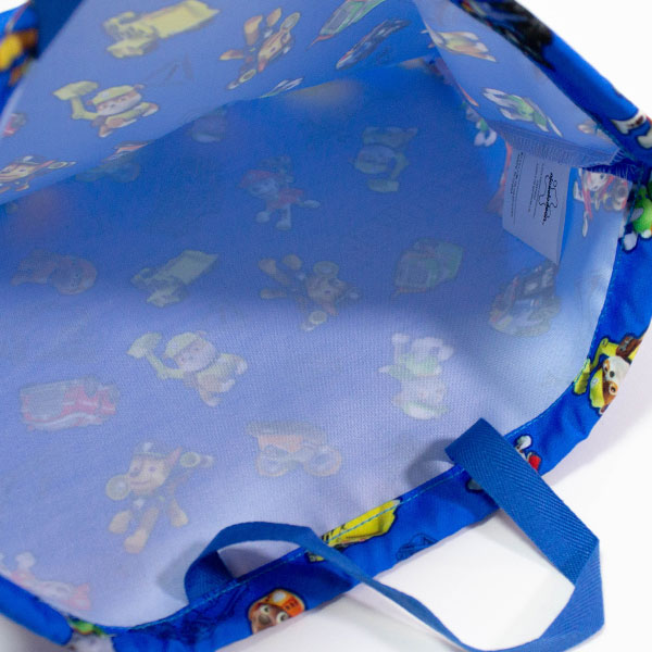 パウ・パトロール 巾着 L ブルー 約H385×W340mm エプロン 体操服