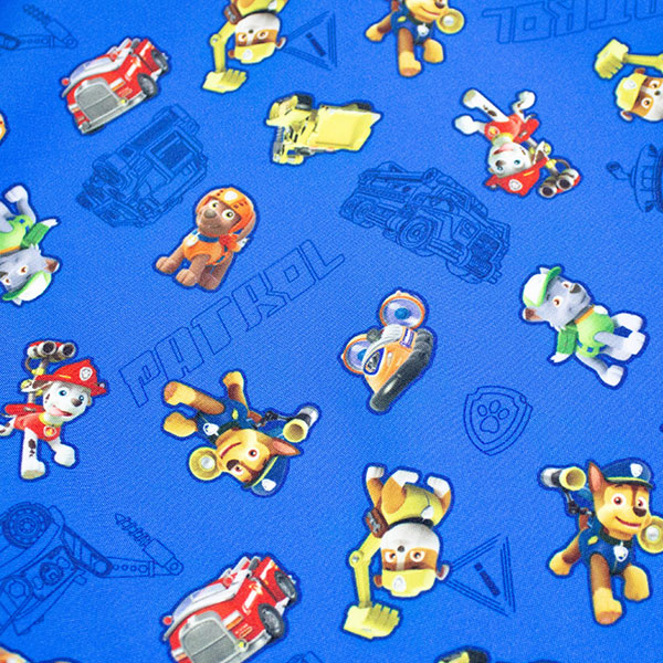 パウ・パトロール 巾着 L ブルー 約H385×W340mm エプロン 体操服