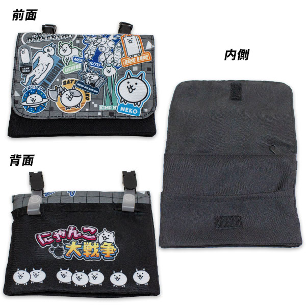送料無料 にゃんこ大戦争 ポケットポーチ 約H110×W145×D25mm NYANKO