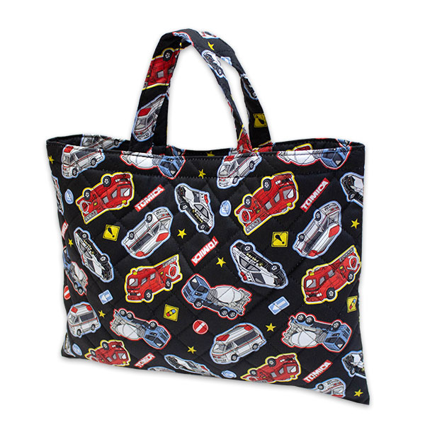 トミカ キルトレッスンバッグ QTM7-2281 黒 約40cm×30cm 日本製 キルト