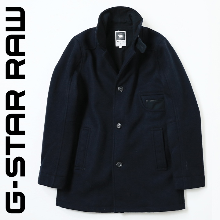 ジースターロウ G-Star RAW チェスターコート メンズ 圧縮ウール メルトンウール スタンドカラー RAW RADAR GARBER JKT