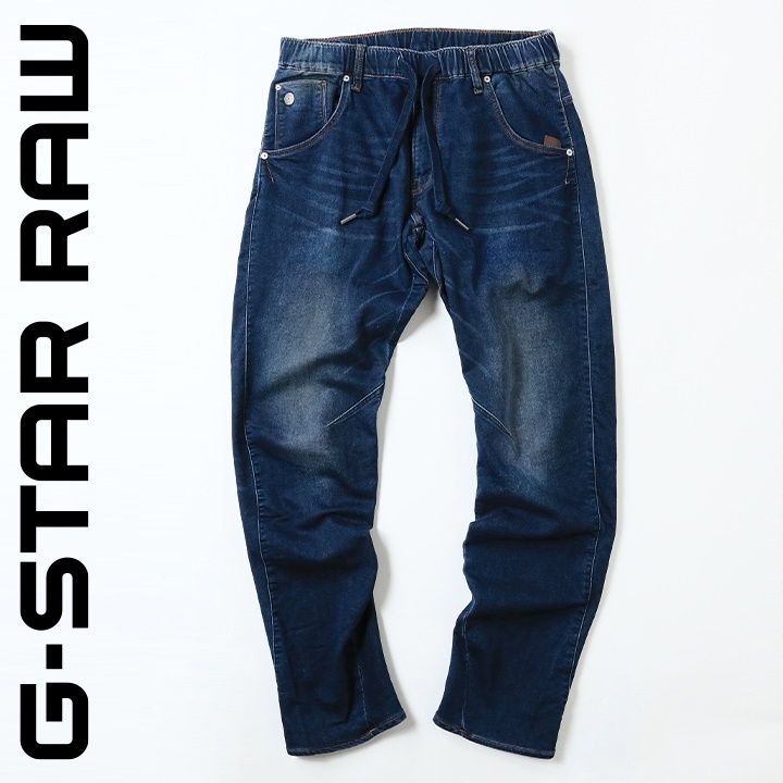 ジースターロウ G-Star RAW スウェットデニム パンツ メンズ ウエストゴム ドロスト 3Dテーパード ストレッチ ARC 3D SPORT  TAPERED