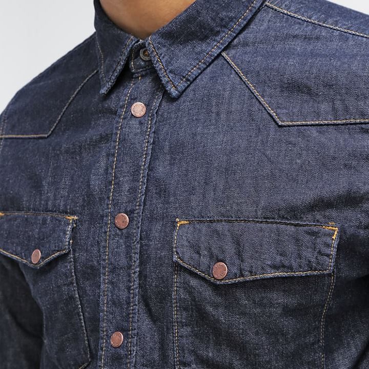 ヌーディージーンズ Nudie Jeans コットンシャツ メンズ スナップ