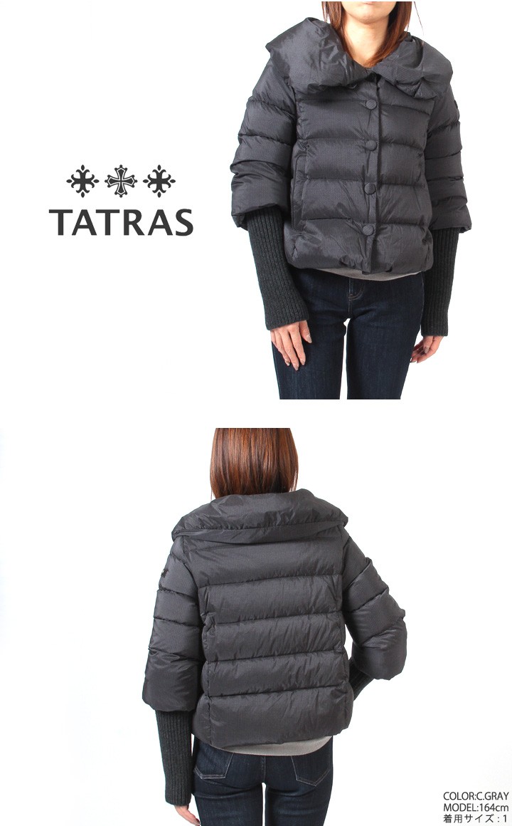 タトラス TATRAS ダウンジャケット レディース ビッグカラー 袖リブ 