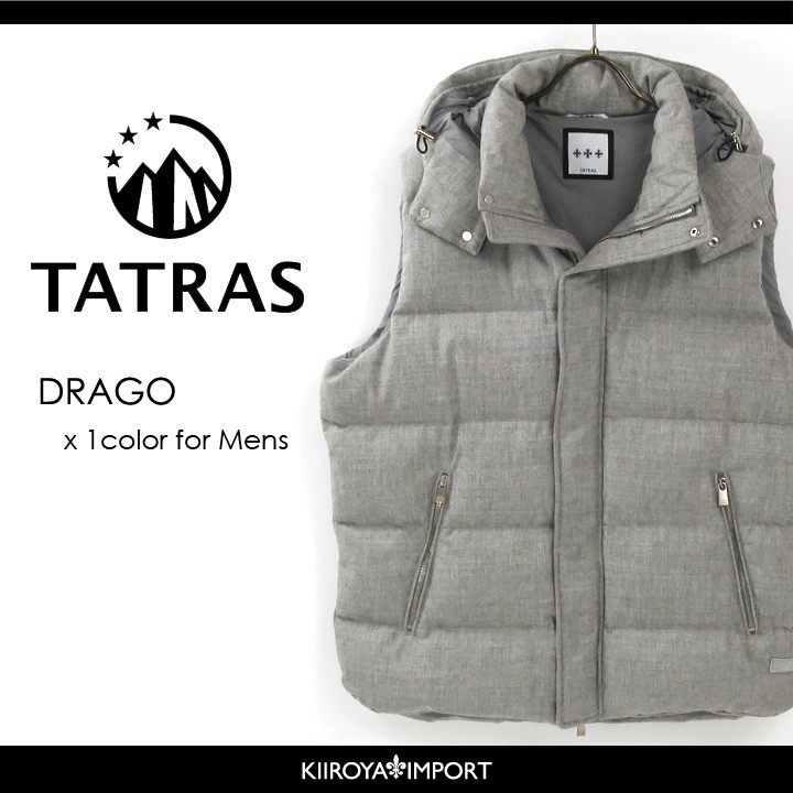 タトラス ダウンベスト メンズ カシミヤ混フード付きウール DRAGO