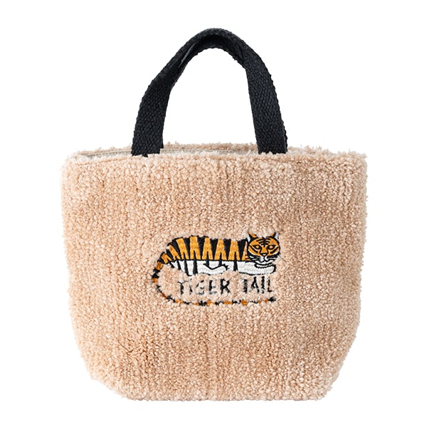 トートバッグ レディース 小さめ ボア 刺繍 アニマル 軽量 犬 散歩