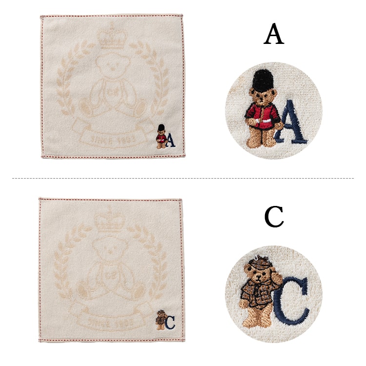 タオルハンカチ ブランド イニシャル 刺繍 レディース メンズ ギフト