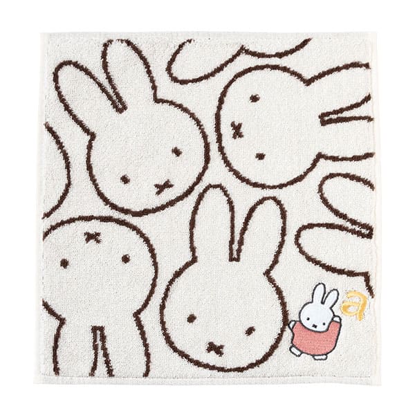 Miffy（ミッフィー） タオルハンカチ 綿100％ 25×25cm イニシャル 刺繍