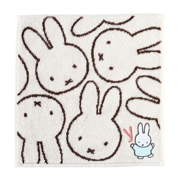 Miffy（ミッフィー） タオルハンカチ 綿100％ 25×25cm イニシャル 刺繍