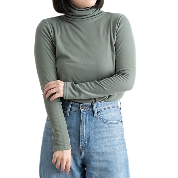 カットソー tシャツ レディース 長袖 タートルネック ハイネック