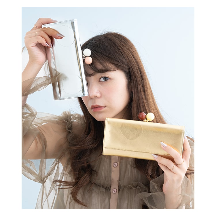 財布 レディース 長財布 ブランド ツモリチサト がま口 ドット