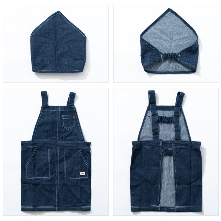 エプロン キッズ 男の子 女の子 三角巾 セット 子ども かぶるだけ