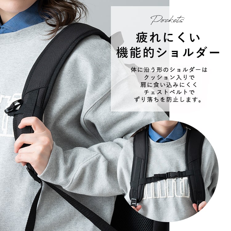 リュック 大容量 ブランド Lee レディース メンズ 13ポケット 学生 a4 撥水 軽量 pc 15インチ おしゃれ_11