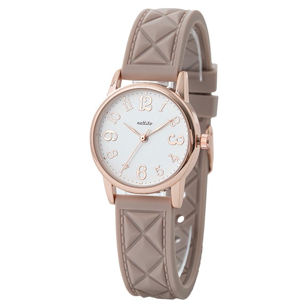 キルティングデザインシリコンベルトウォッチ