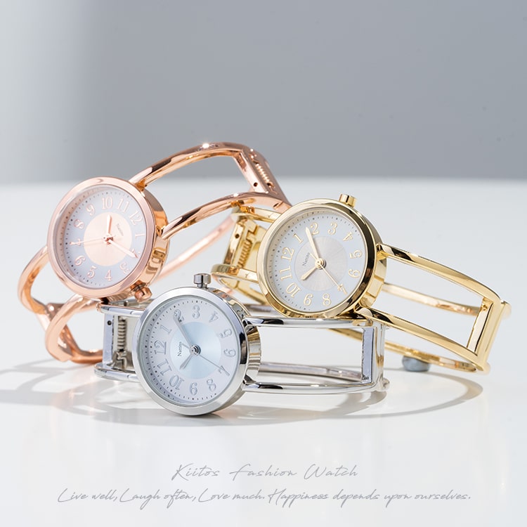 腕時計 レディース バングルウォッチ バイカラー シンプル おしゃれ ブランド 20代 30代 40代 見やすい 日本製ムーブメント ギフト 1年間のメーカー保証付き｜kiitos-web｜06