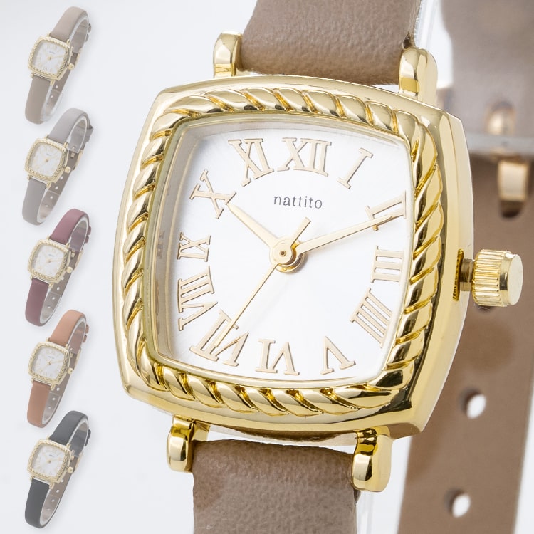 腕時計 レディース スクエア ロープ レトロ ブランド 20代 30代 40代 見やすい 日本製ムーブメント ギフト 1年間のメーカー保証付き｜kiitos-web