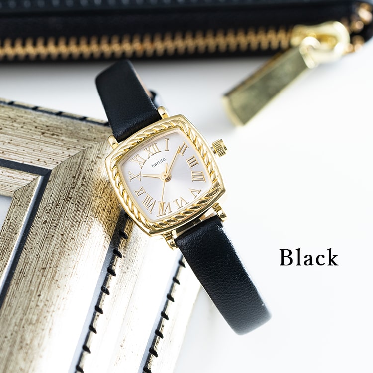 腕時計 レディース スクエア ロープ レトロ ブランド 20代 30代 40代 見やすい 日本製ムーブメント ギフト 1年間のメーカー保証付き｜kiitos-web｜22