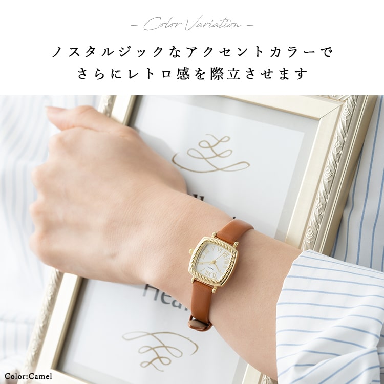 腕時計 レディース スクエア ロープ レトロ ブランド 20代 30代 40代 見やすい 日本製ムーブメント ギフト 1年間のメーカー保証付き｜kiitos-web｜11