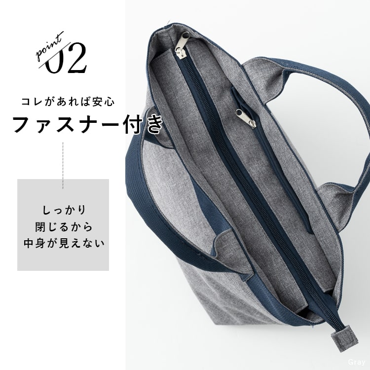 トートバッグ レディース 小さめ 軽量 撥水 自立 ファスナー付き マチ付き ナイロン ランチバッグ 20代 30代 40代 50代 おしゃれ ギフト 関連画像5