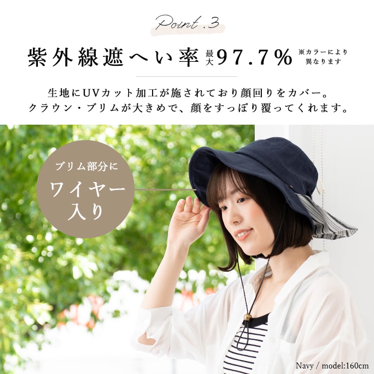 帽子 レディース uvカット ネックカバー付き 2way 洗える 蒸れ