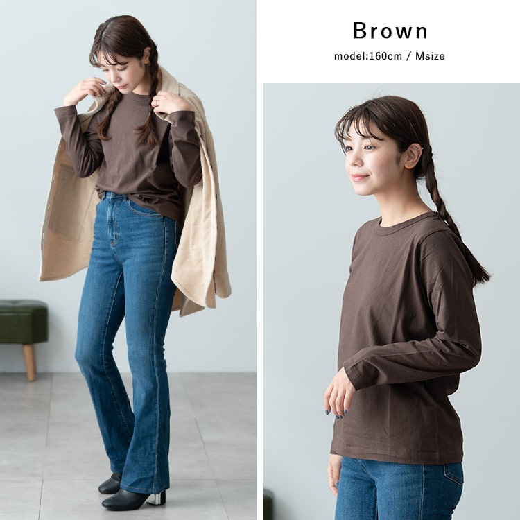 PAGE ONE（ページワン） tシャツ 長袖 レディース 綿100% カットソー