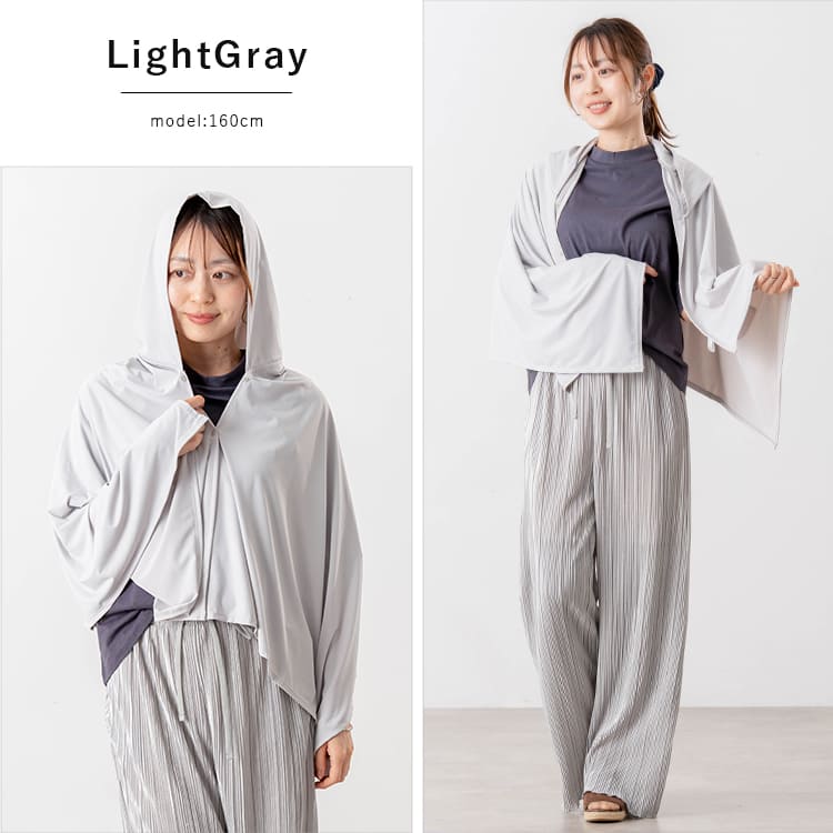 ポンチョ uvカット 接触冷感 レディース フード ラッシュガード 保冷剤