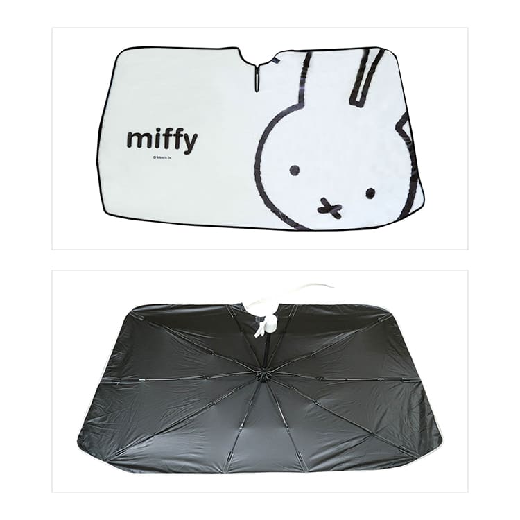 Miffy（ミッフィー） サンシェード 車 フロント 傘型 吸盤不要