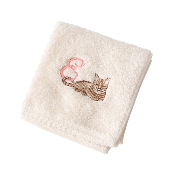 ハンカチ レディース ギフト 今治タオル 猫 イニシャル 刺繍