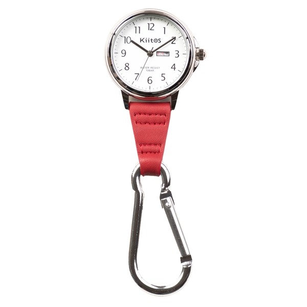 懐中時計 カラビナウォッチ 10気圧防水 カレンダー 蓄光 洗える