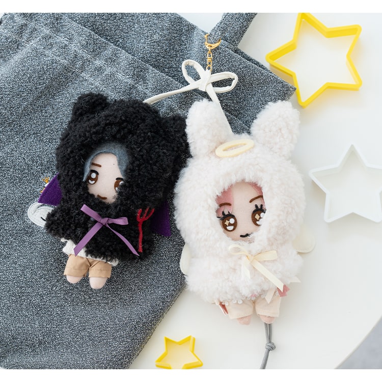ぬいポーチ ぬい服 ポンチョ 天使 悪魔 ぬいぐるみ 15cm カラビナ 推し