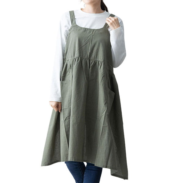 エプロン レディース おしゃれ バッククロス ギフト 保育士 仕事 綿