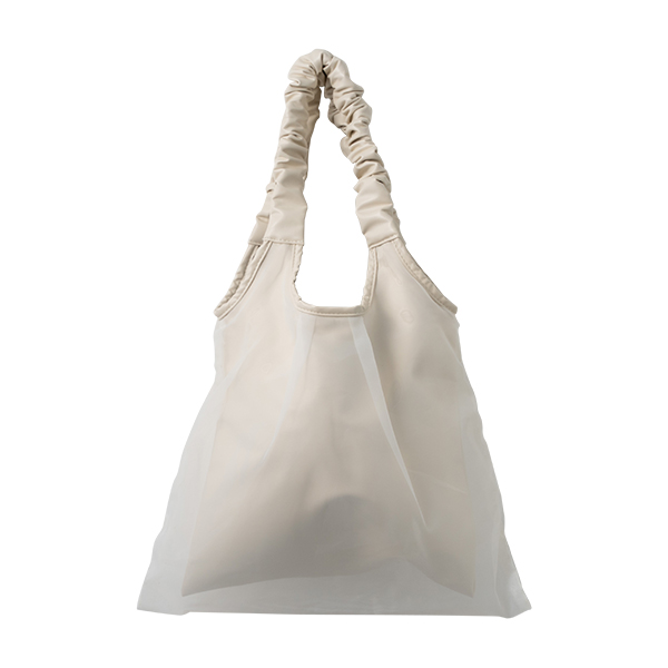 トートバッグ レディース おしゃれ 大人 ギャザーハンドル チュール